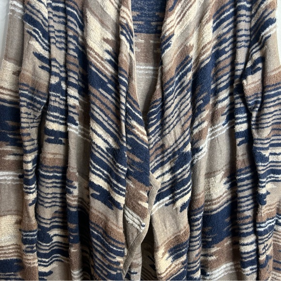 Lucky Brand L Textured Aztec Multicolor Knit Cardigan Open Front Boho Western - Picture 5 of 13